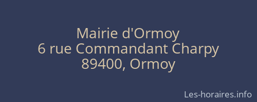 Mairie d'Ormoy