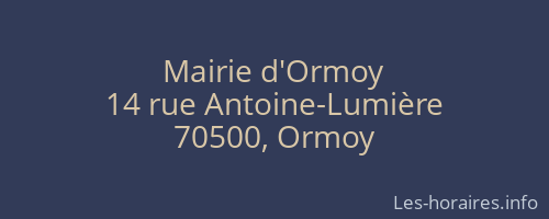 Mairie d'Ormoy