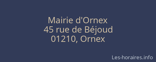 Mairie d'Ornex