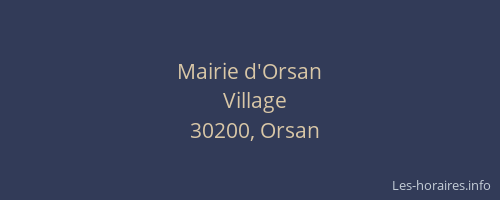 Mairie d'Orsan