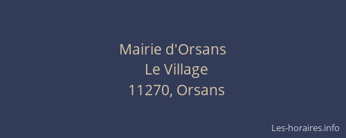 Mairie d'Orsans