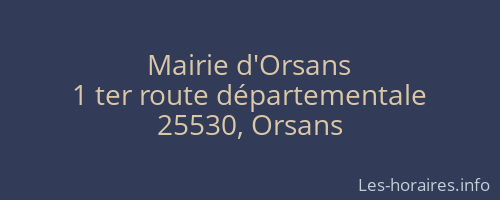 Mairie d'Orsans