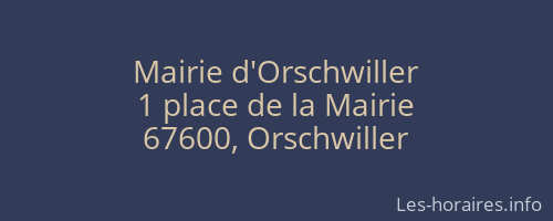 Mairie d'Orschwiller