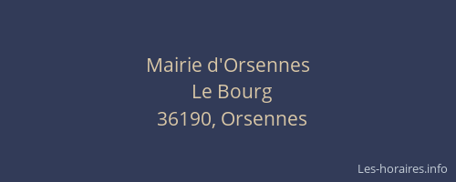 Mairie d'Orsennes