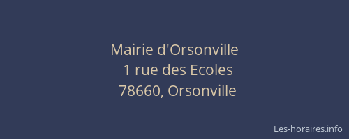 Mairie d'Orsonville