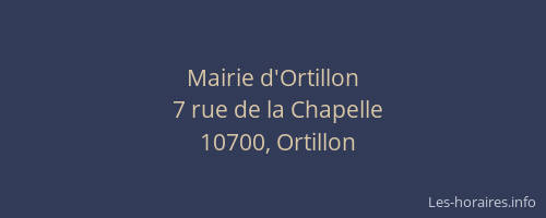 Mairie d'Ortillon