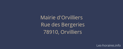 Mairie d'Orvilliers