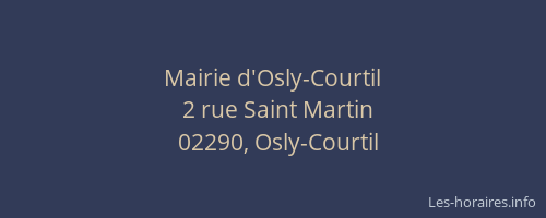 Mairie d'Osly-Courtil