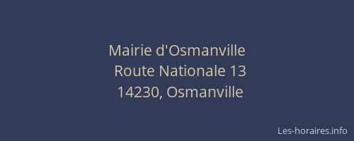 Mairie d'Osmanville