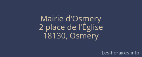 Mairie d'Osmery