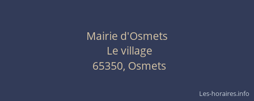 Mairie d'Osmets