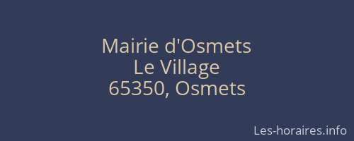 Mairie d'Osmets