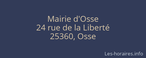 Mairie d'Osse