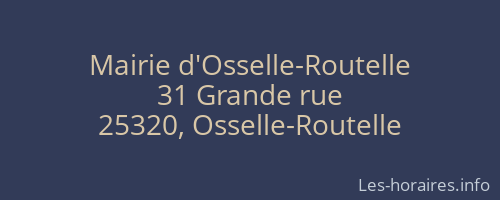 Mairie d'Osselle-Routelle