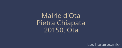 Mairie d'Ota