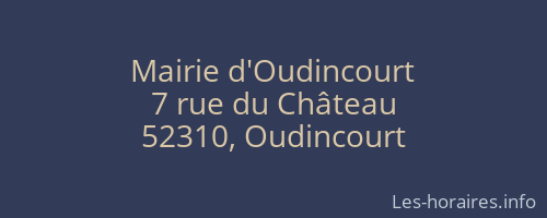 Mairie d'Oudincourt