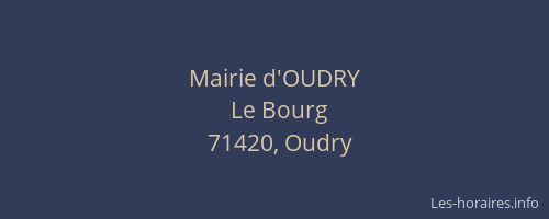 Mairie d'OUDRY