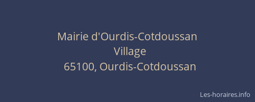 Mairie d'Ourdis-Cotdoussan