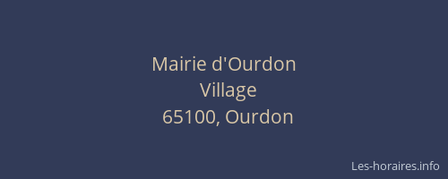 Mairie d'Ourdon
