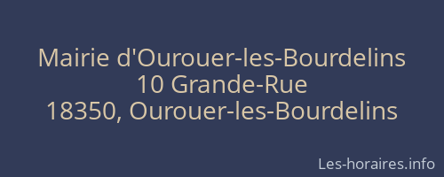 Mairie d'Ourouer-les-Bourdelins