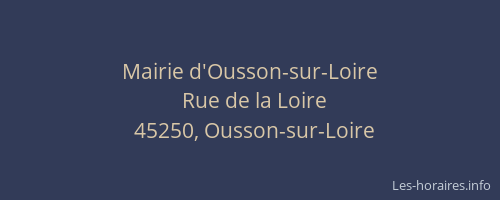 Mairie d'Ousson-sur-Loire