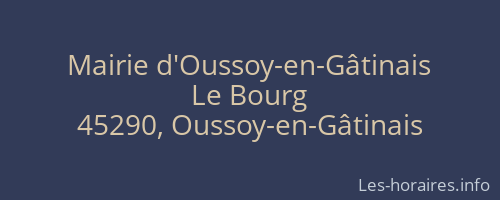 Mairie d'Oussoy-en-Gâtinais