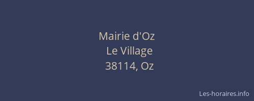 Mairie d'Oz