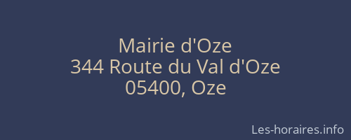 Mairie d'Oze