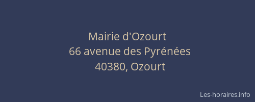 Mairie d'Ozourt