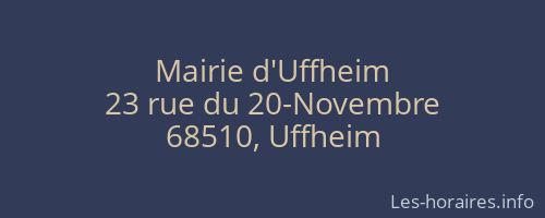 Mairie d'Uffheim