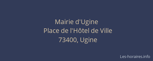 Mairie d'Ugine