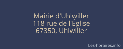 Mairie d'Uhlwiller