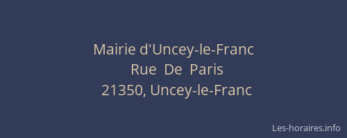 Mairie d'Uncey-le-Franc