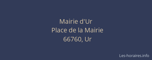 Mairie d'Ur