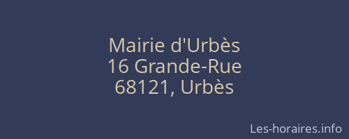 Mairie d'Urbès