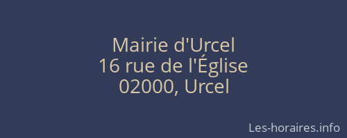 Mairie d'Urcel