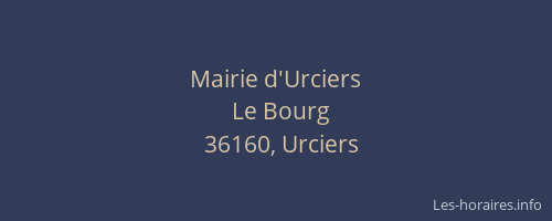 Mairie d'Urciers