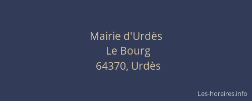 Mairie d'Urd&egrave;s