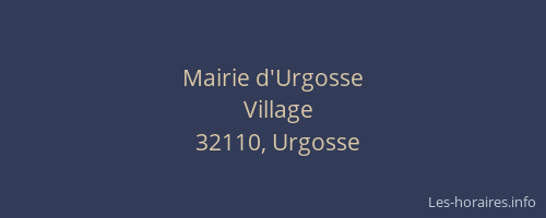 Mairie d'Urgosse