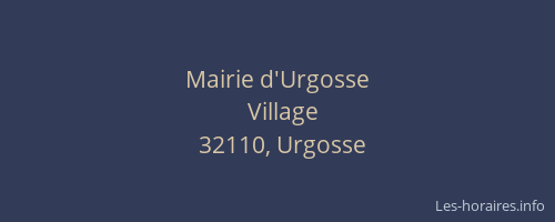Mairie d'Urgosse