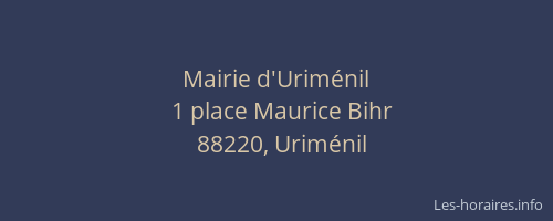 Mairie d'Urim&eacute;nil