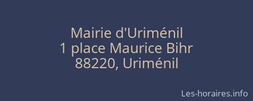 Mairie d'Uriménil