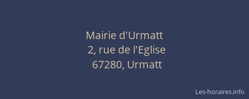 Mairie d'Urmatt