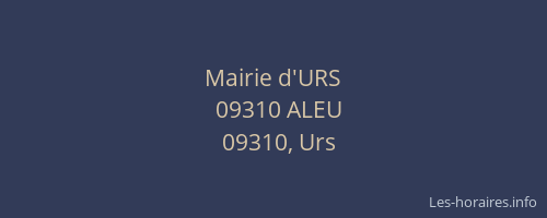Mairie d'URS