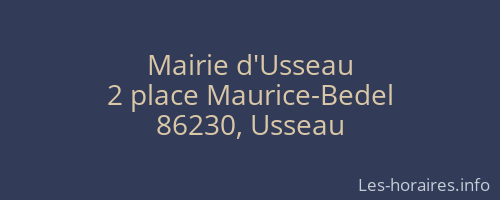 Mairie d'Usseau