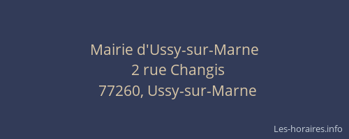 Mairie d'Ussy-sur-Marne