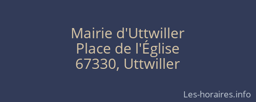 Mairie d'Uttwiller