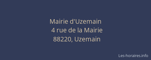Mairie d'Uzemain