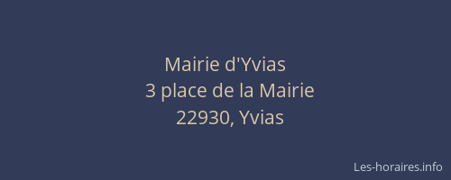 Mairie d'Yvias