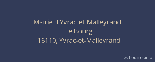 Mairie d'Yvrac-et-Malleyrand